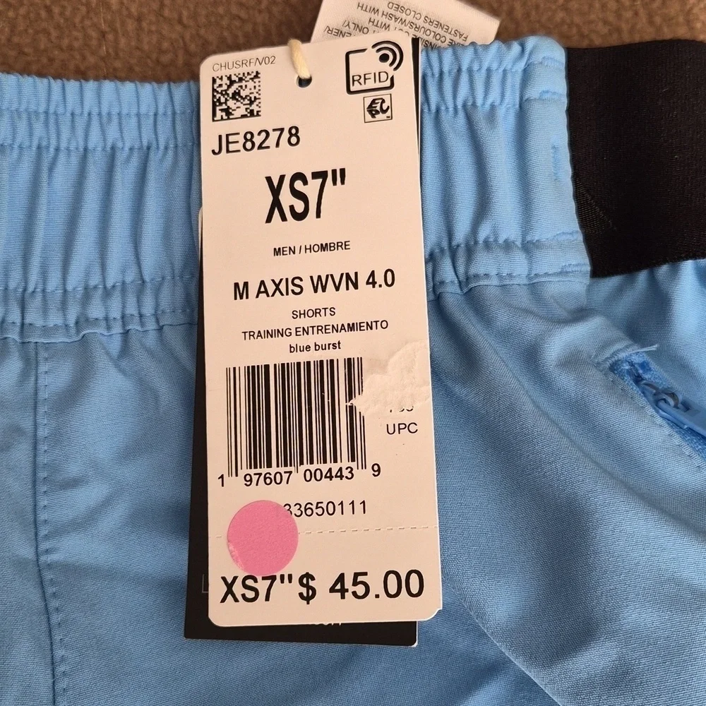 Adidas Men’s Axis Training Shorts XS Blue AEROREADY 7” Inseam NWT